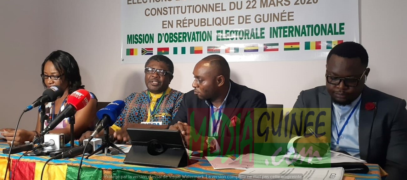 La Mission d’observation électorale internationale valide le double scrutin en Guinée