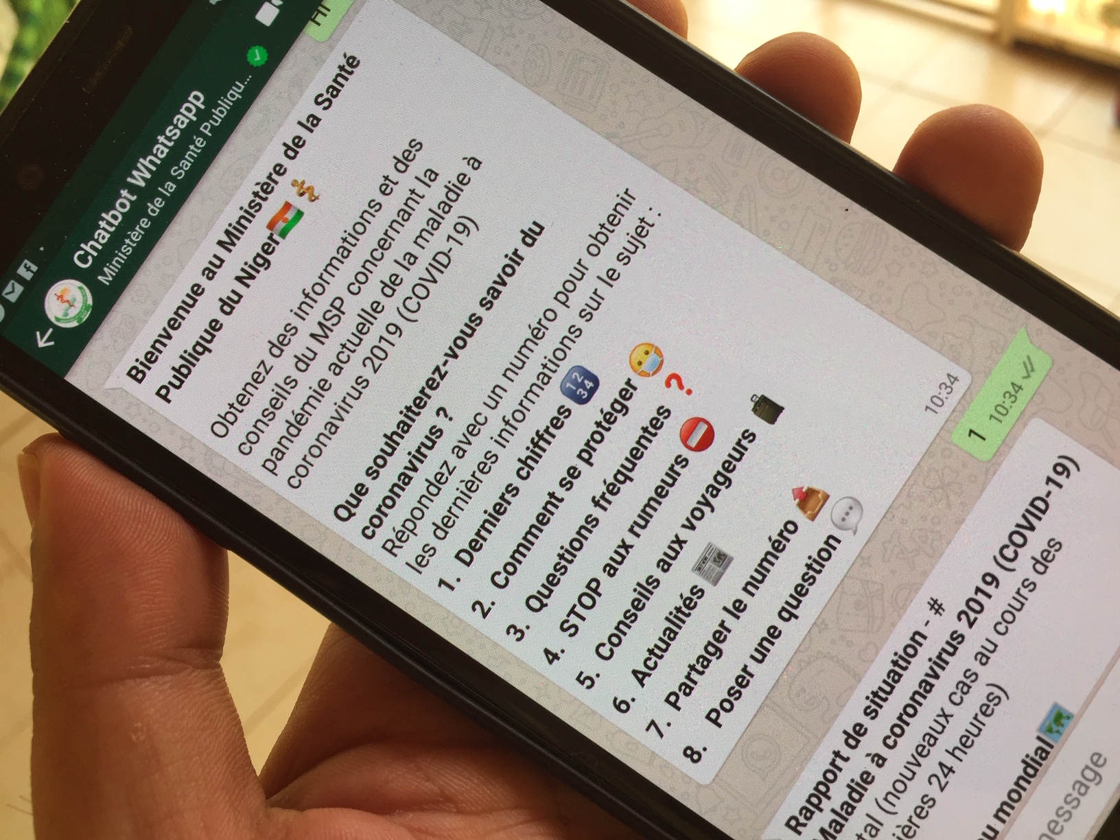 Niger launches chatbot on Whatsapp to answer COVID-19 queries