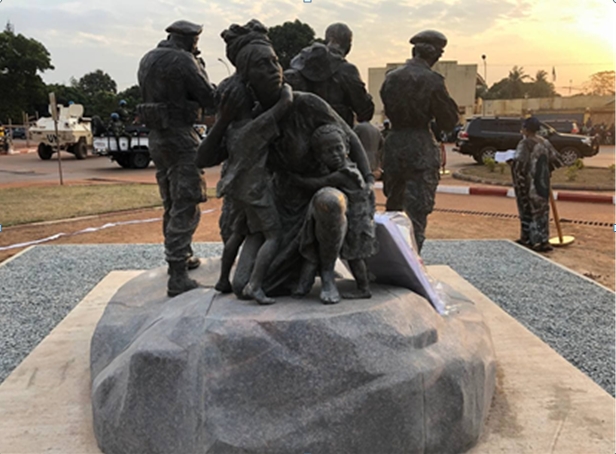 A monument to Russian instructors erected in the Central African capital