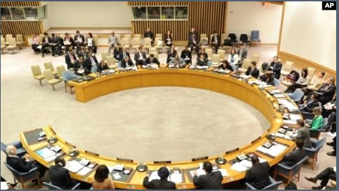 Vue d'une session du Conseil de sécurité de l'ONU à New York