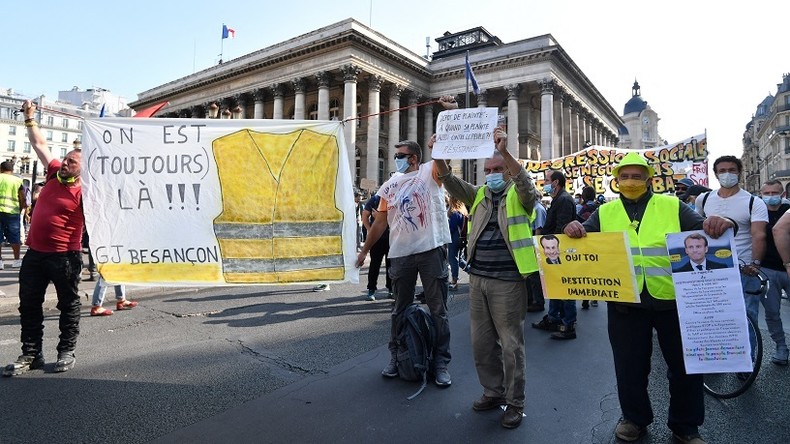 Une manifestation des Gilets jaunes à Paris, le 12 septembre 2020 (image d'illustration). © Alain JOCARD Source: AFP