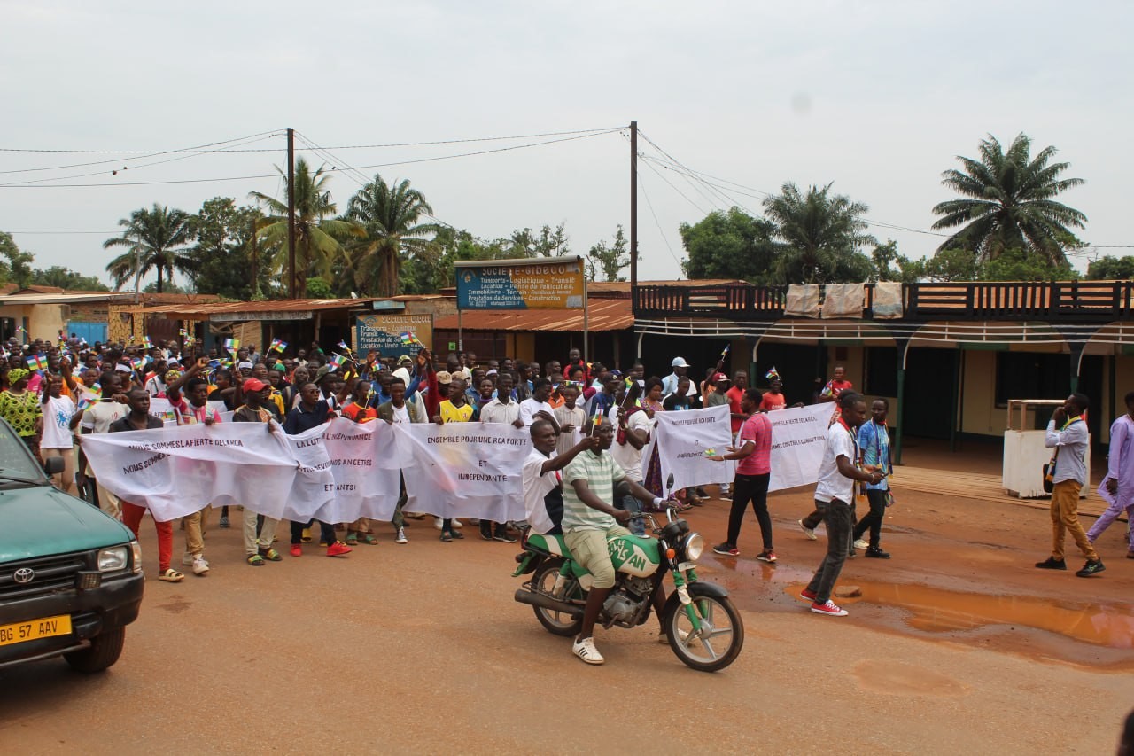 A peaceful demonstration in Bangui for Central African sovereignty and President Touadéra’s policies