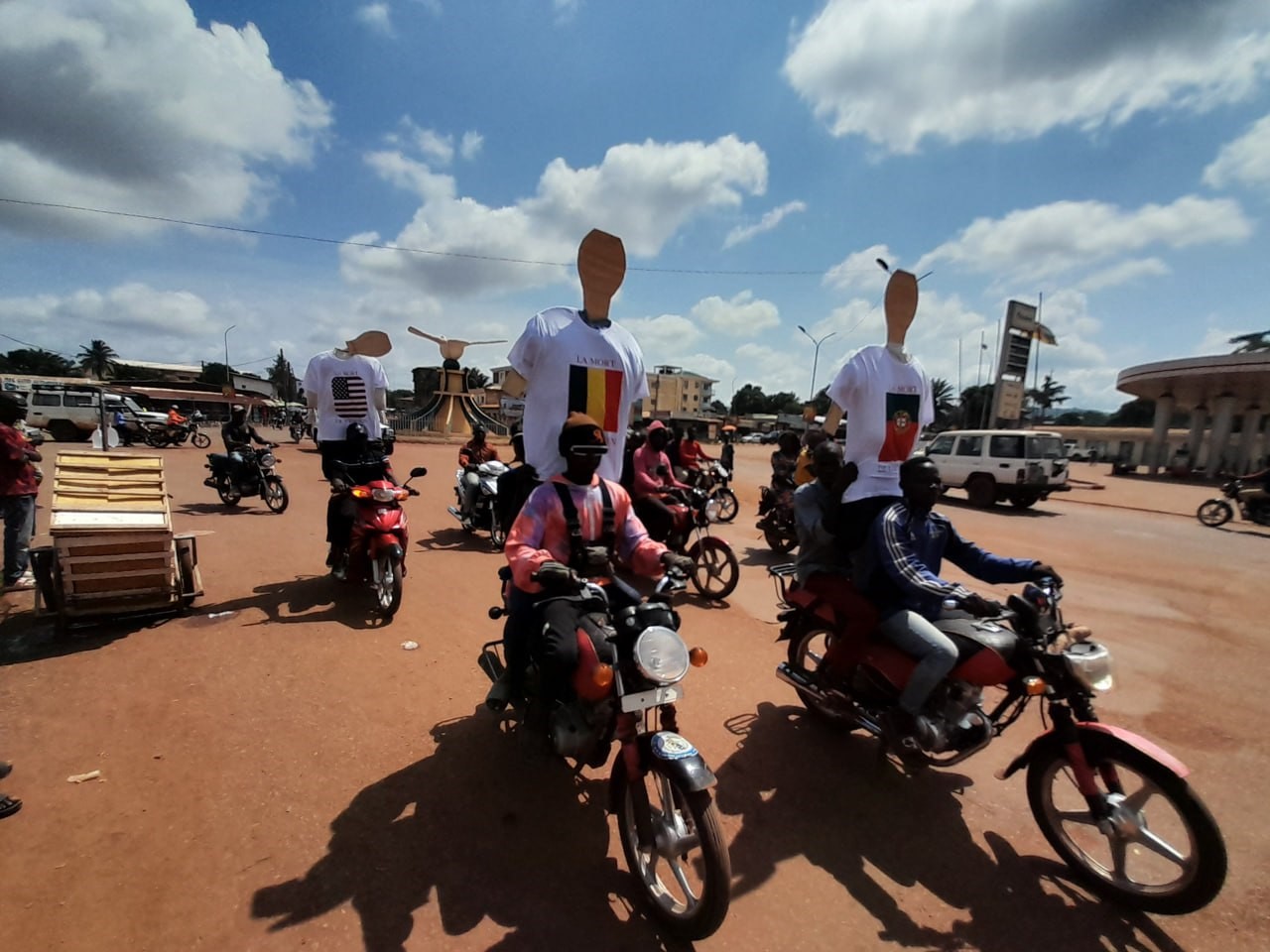 A demonstration against spies in the streets of Bangui